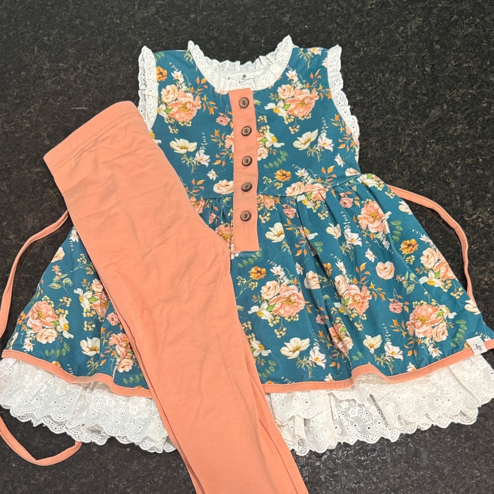 Love & Grow Enchanted Rose Tunic Set 4T